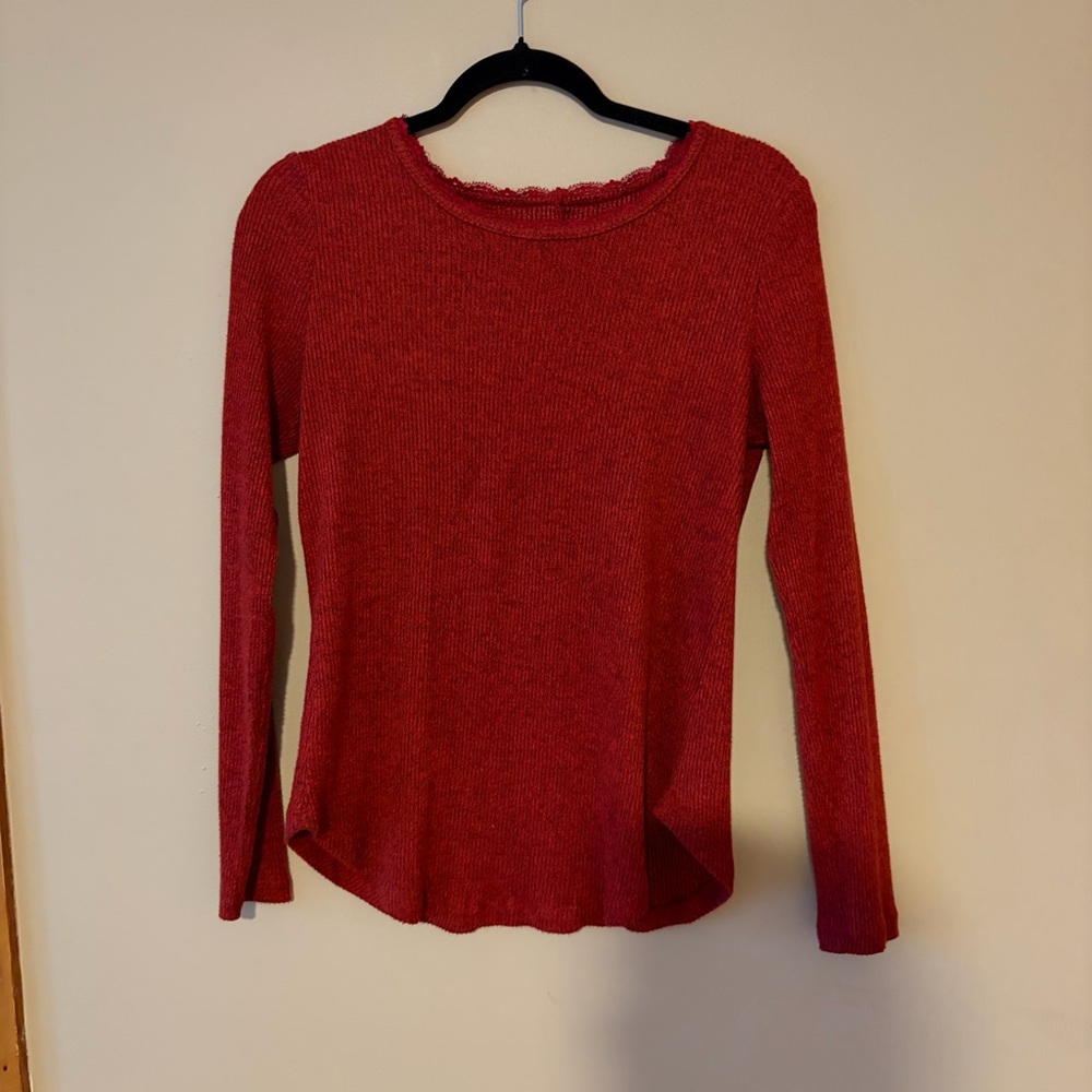 Maurices Red Long Sleeve Women's Top